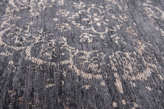 8' x 11' Gray and Black Medallion Non Skid Area Rug