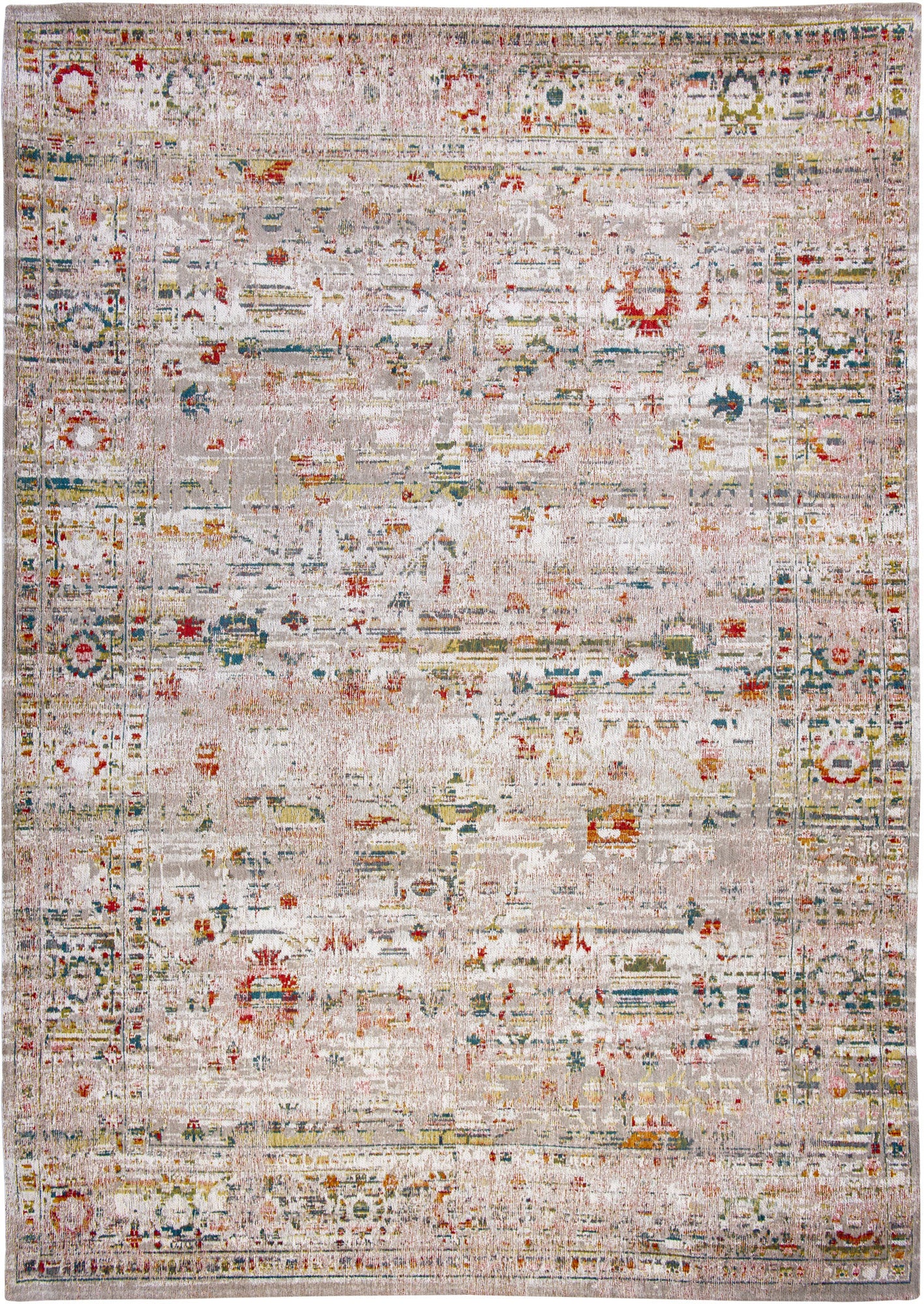 5' x 7' White Oriental Non Skid Area Rug