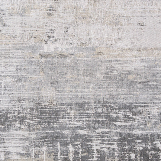 5' x 7' Gray and White Abstract Non Skid Area Rug