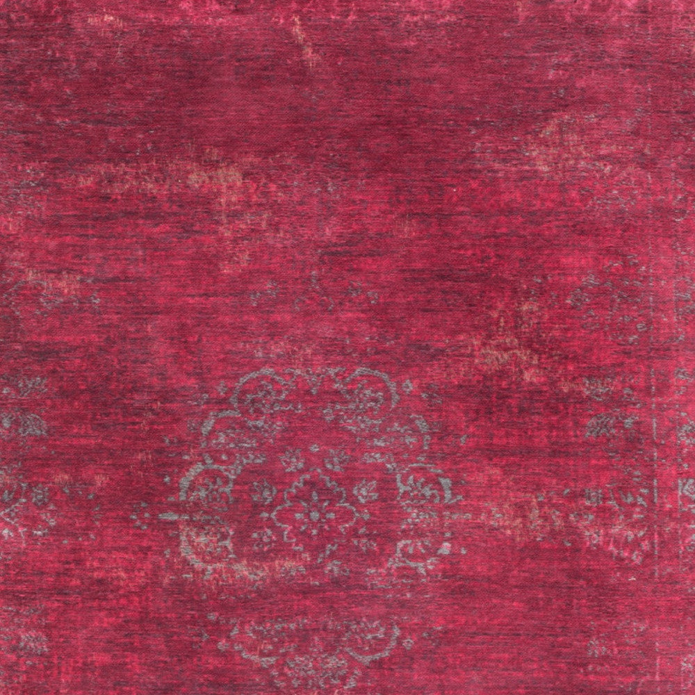 7' x 9' Gray and Pink Medallion Non Skid Area Rug