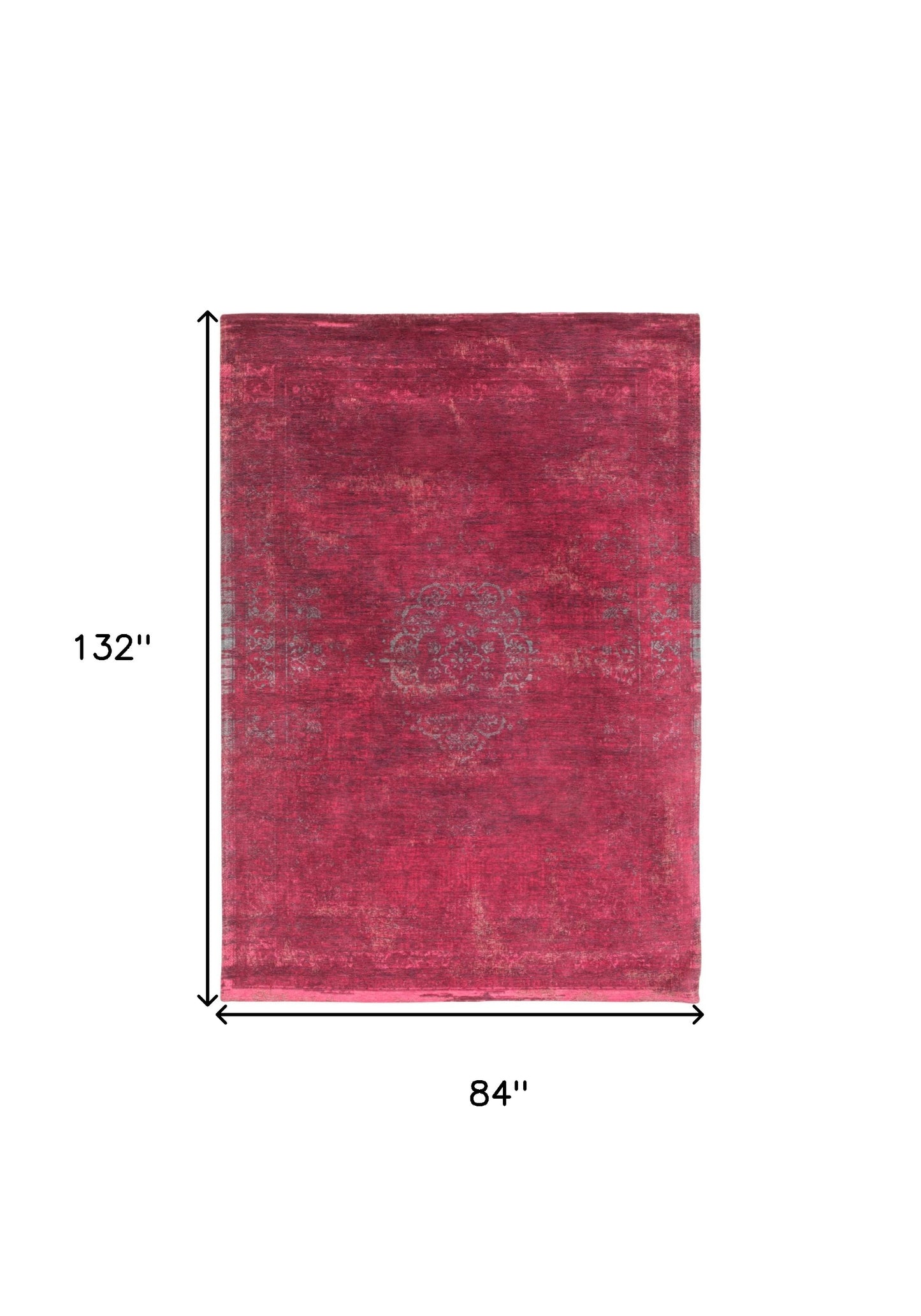 8' x 11' Gray and Pink Medallion Non Skid Area Rug