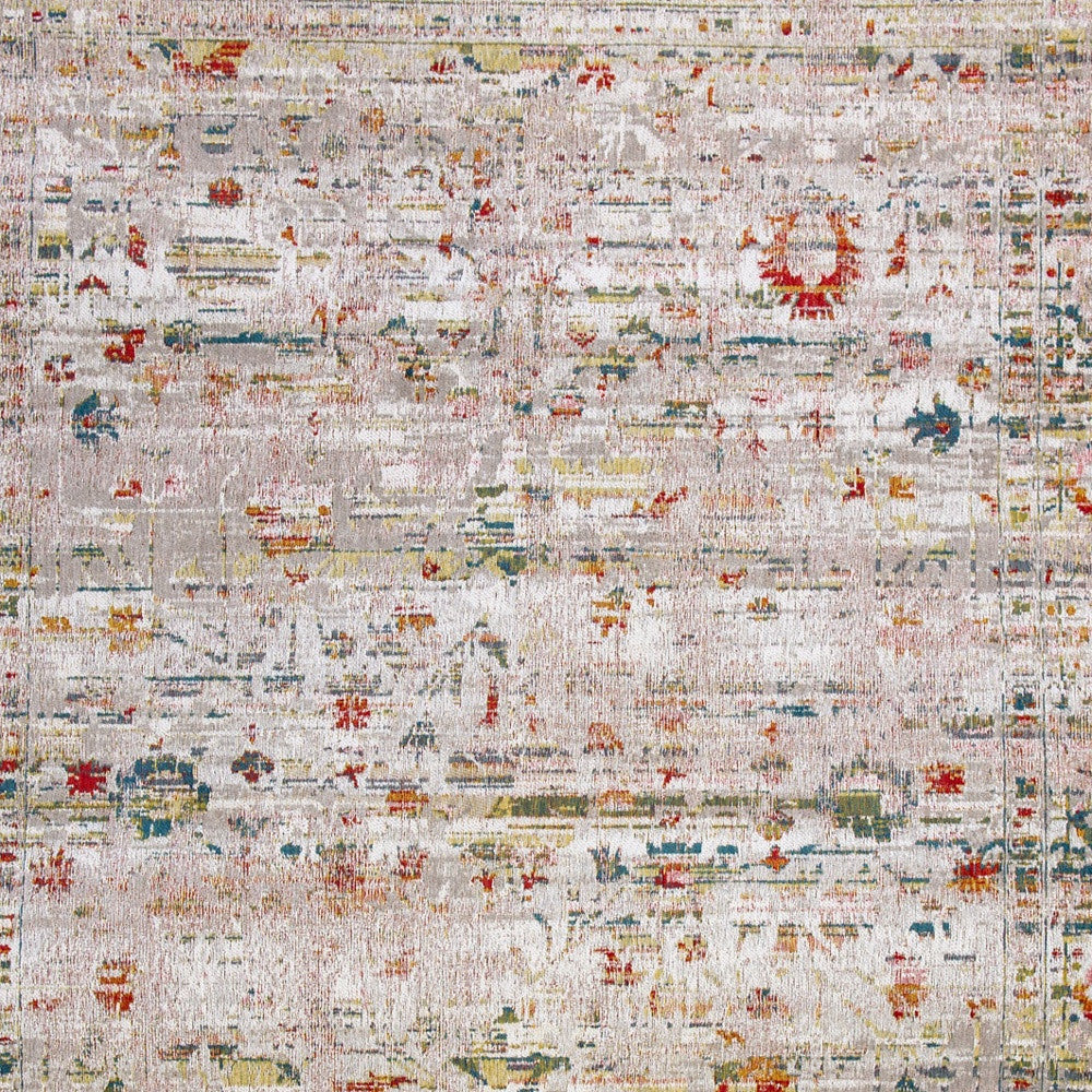 8' x 11' White Oriental Non Skid Area Rug