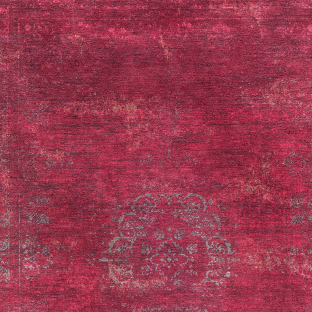 5' x 7' Gray and Pink Medallion Non Skid Area Rug