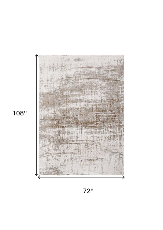 7' x 9' Gray and Beige Abstract Non Skid Area Rug