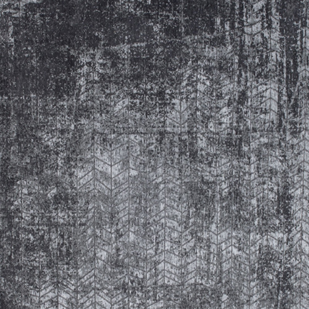 7' x 9' Black and Gray Chevron Non Skid Area Rug