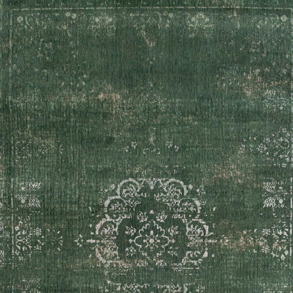 8' x 11' Gray and Green Medallion Non Skid Area Rug