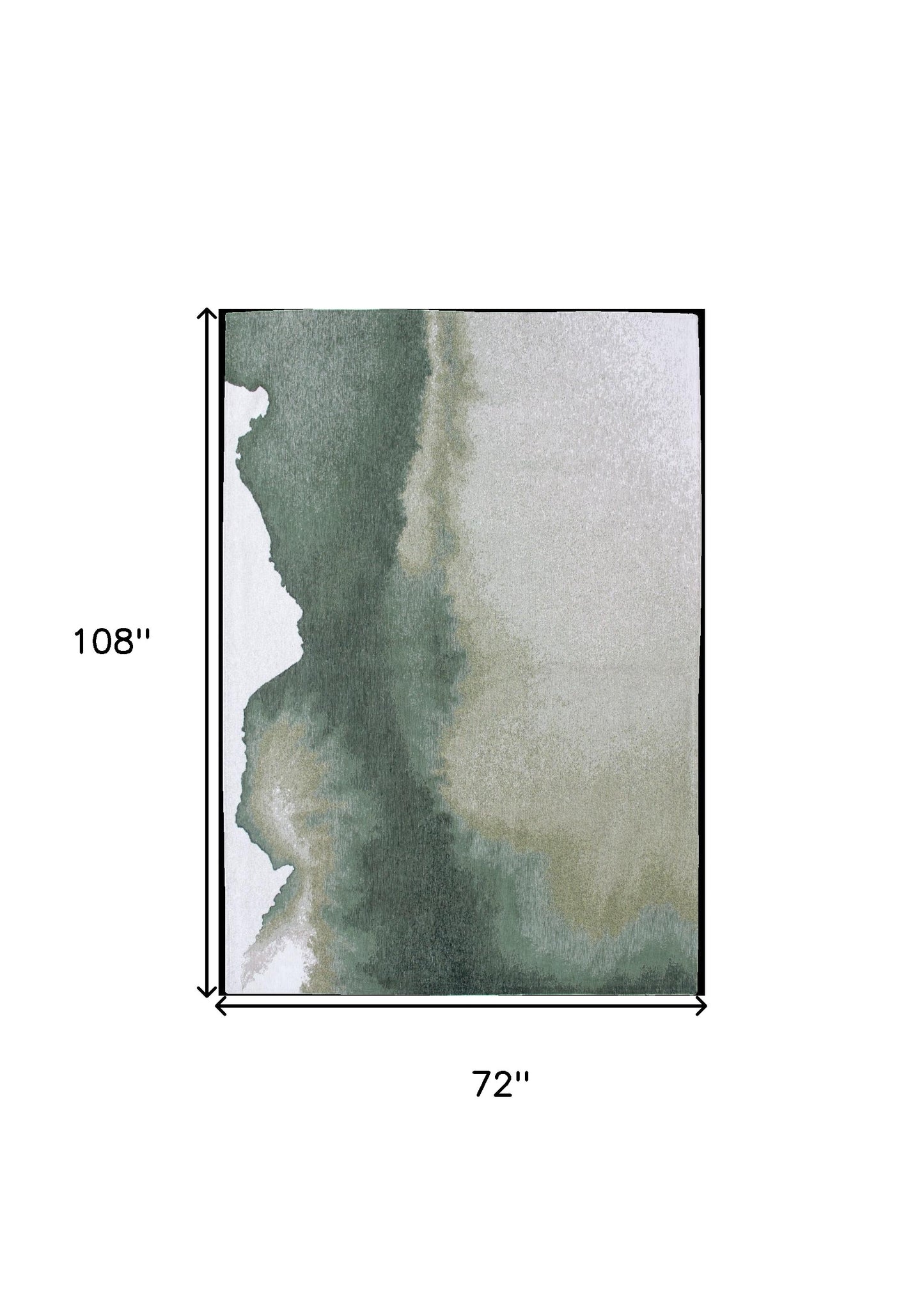 7' x 9' Gray and Green Abstract Non Skid Area Rug
