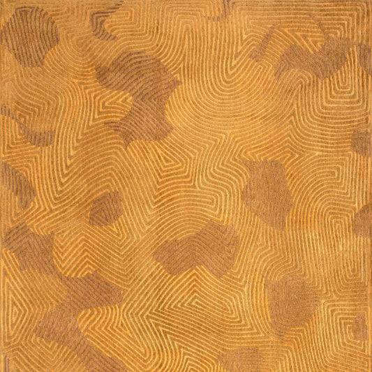 5' x 7' Yellow Abstract Non Skid Area Rug