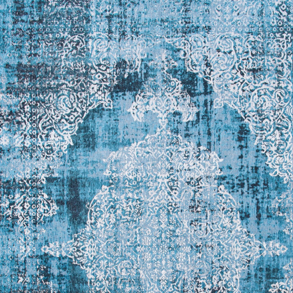 5' x 7' Blue and White Oriental Non Skid Area Rug