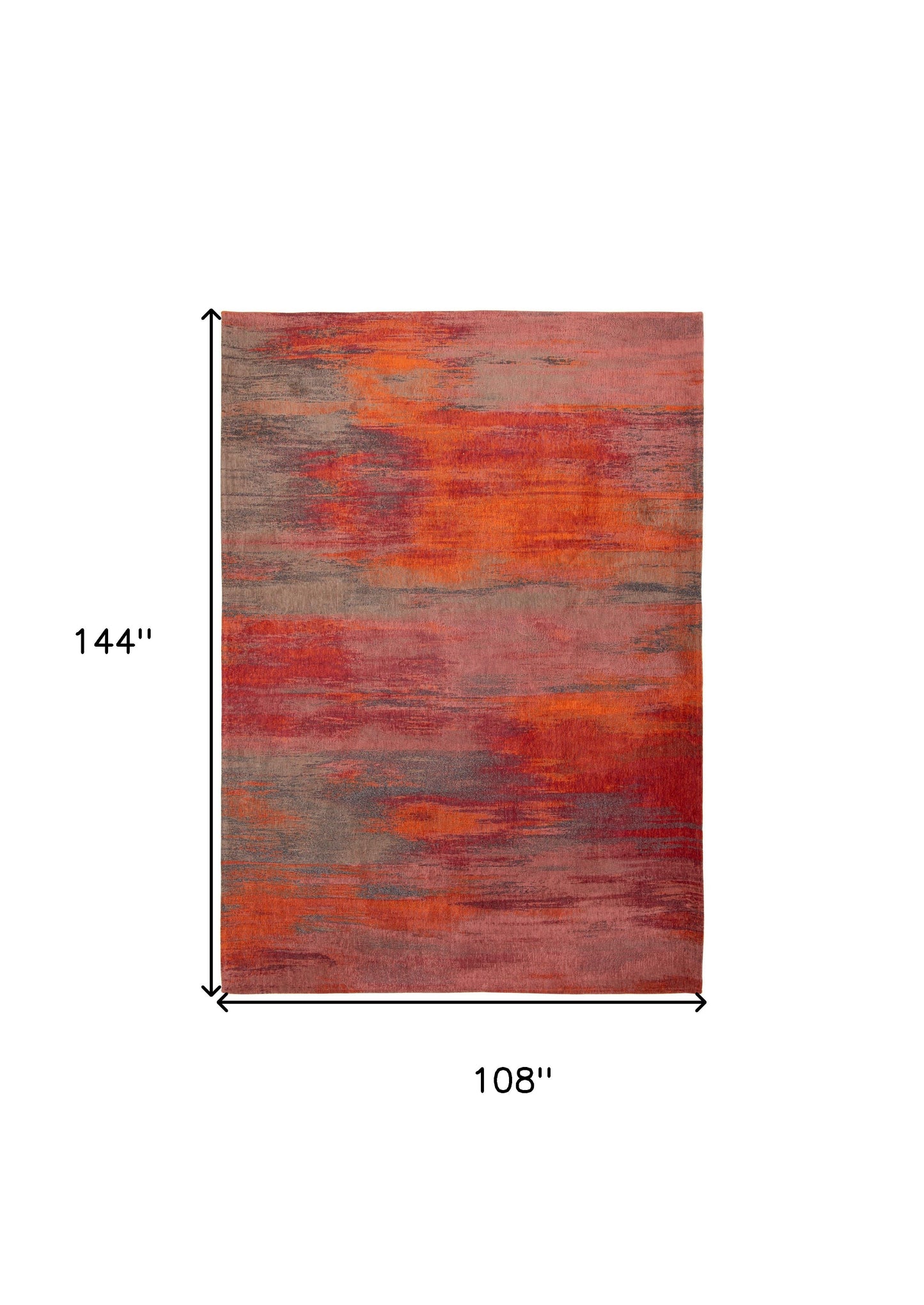 9' X 13' Red and Gray Abstract Non Skid Area Rug