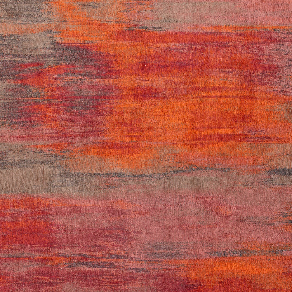 9' X 13' Red and Gray Abstract Non Skid Area Rug