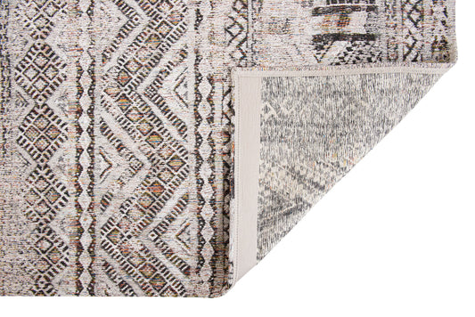 7' x 9' Gray and White Oriental Non Skid Area Rug