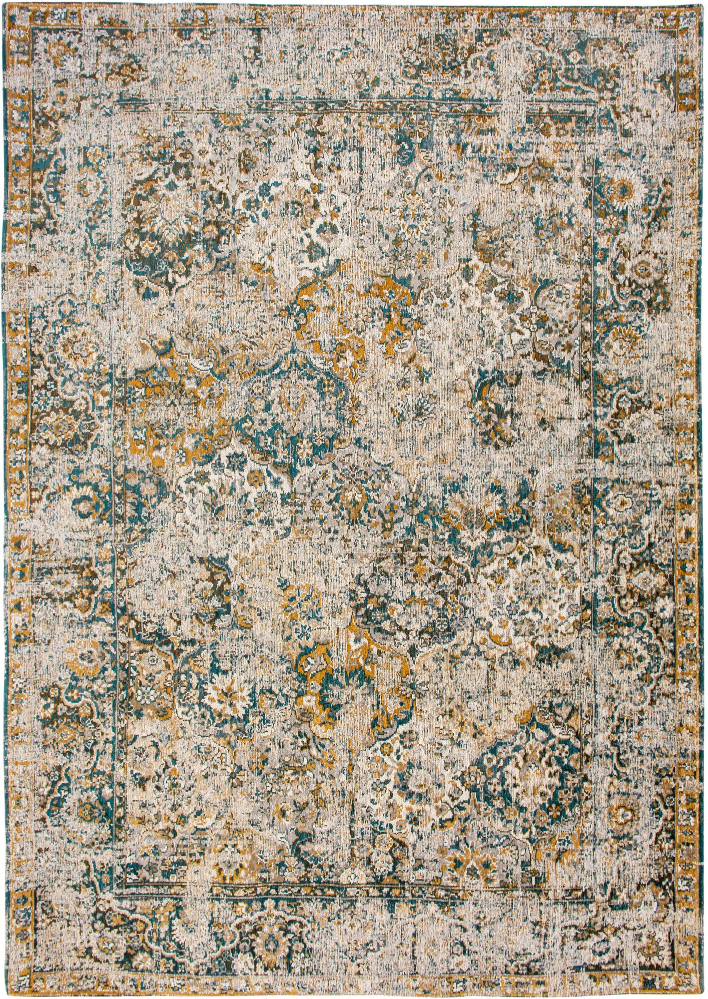 7' x 9' Blue and Green Abstract Non Skid Area Rug