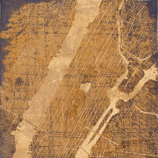 5' x 7' Yellow Abstract Non Skid Area Rug