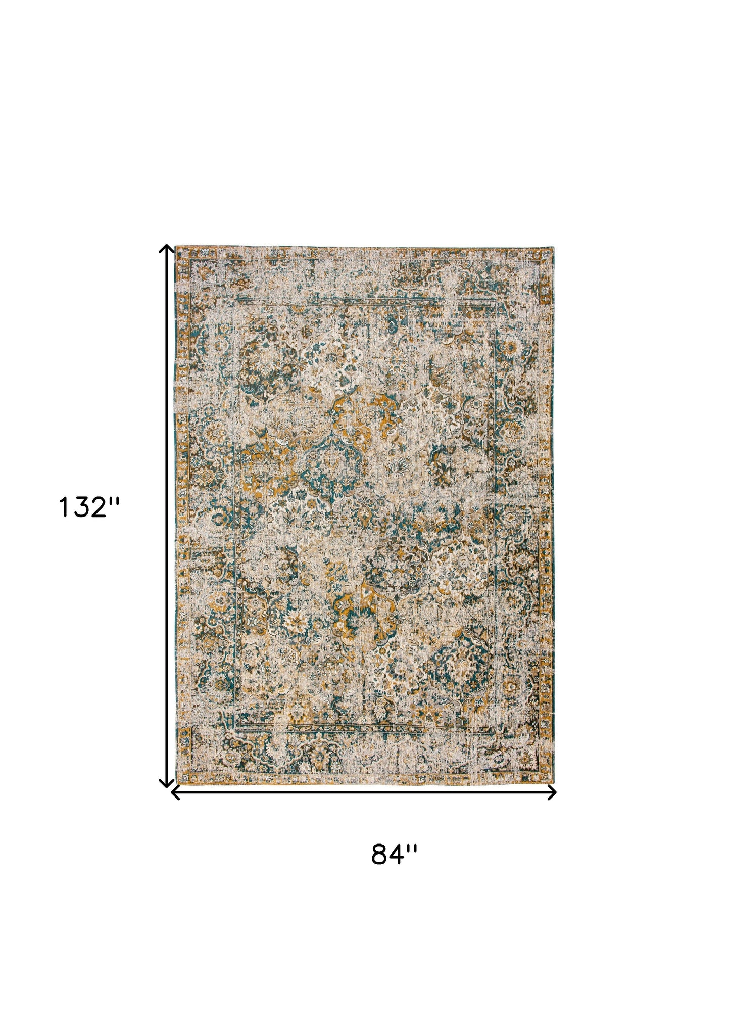 8' x 11' Blue and Green Abstract Non Skid Area Rug
