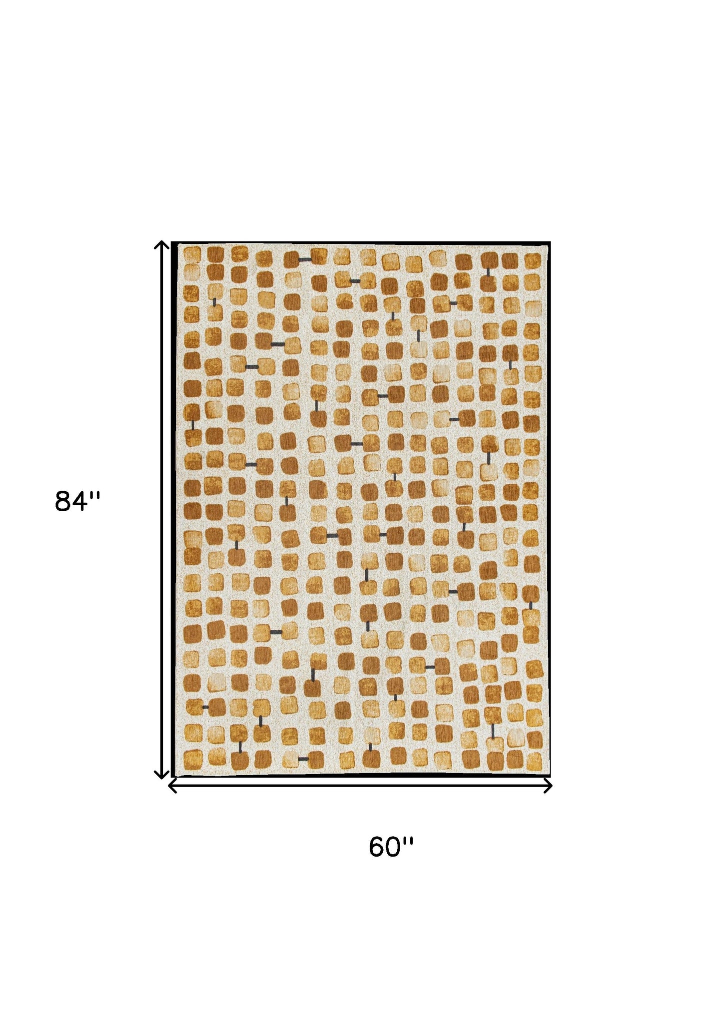 6' X 8' Brown and Beige Geometric Non Skid Area Rug