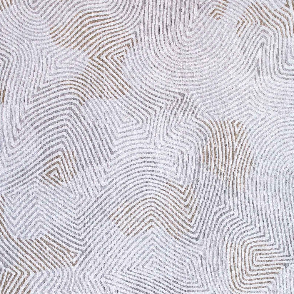 5' x 7' White Abstract Non Skid Area Rug
