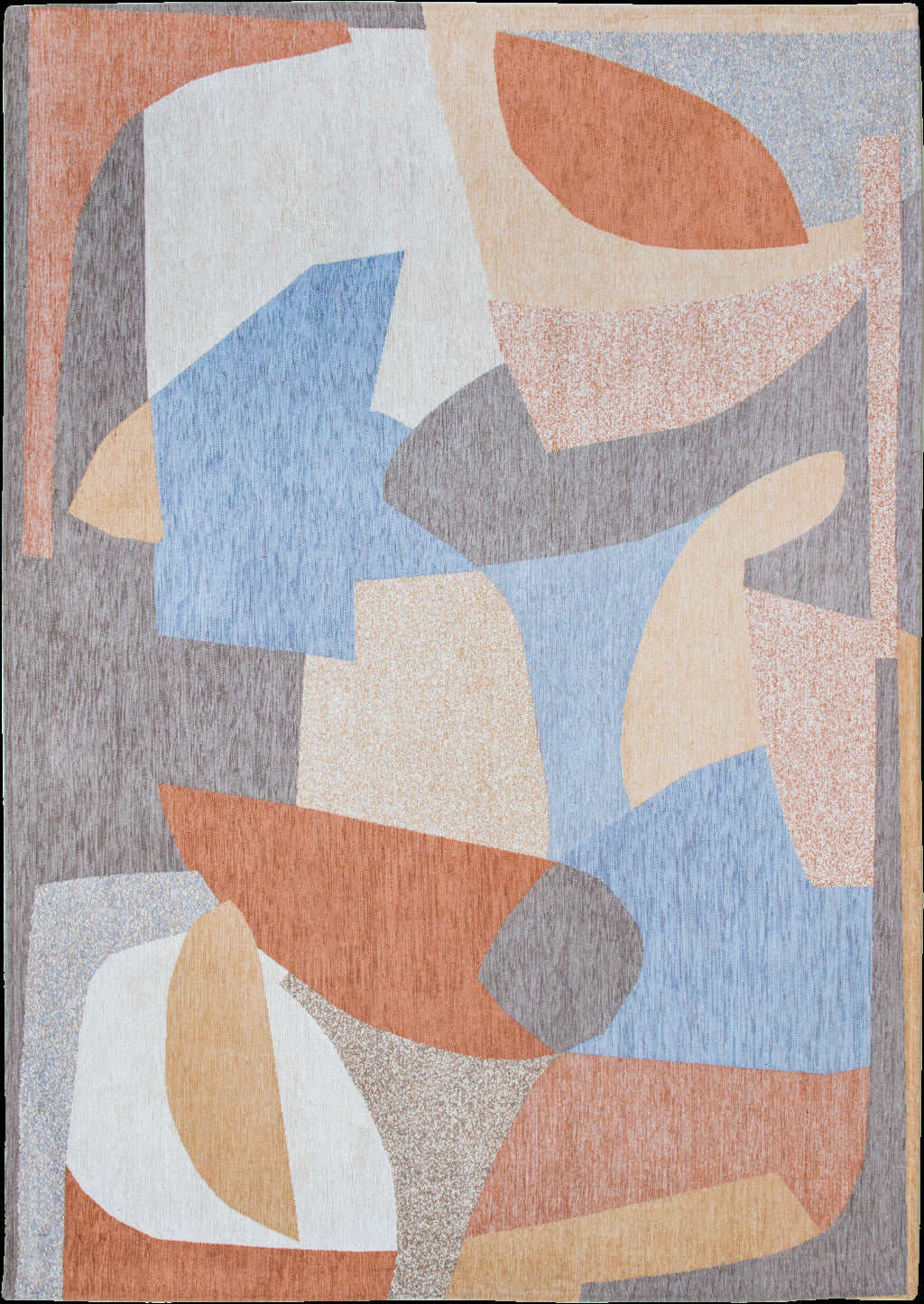 6' X 8' Blue and Gray Abstract Non Skid Area Rug