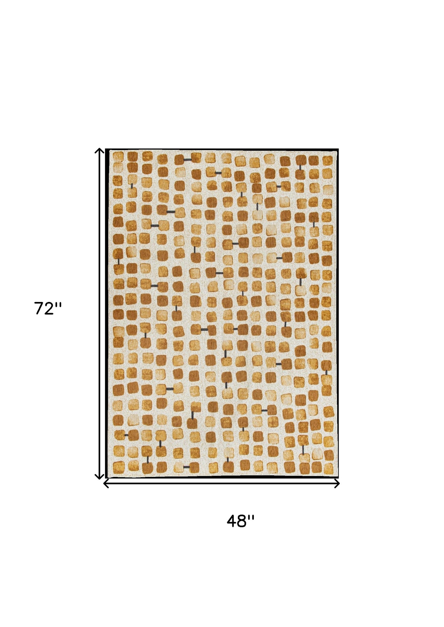 5' x 7' Brown and Beige Geometric Non Skid Area Rug