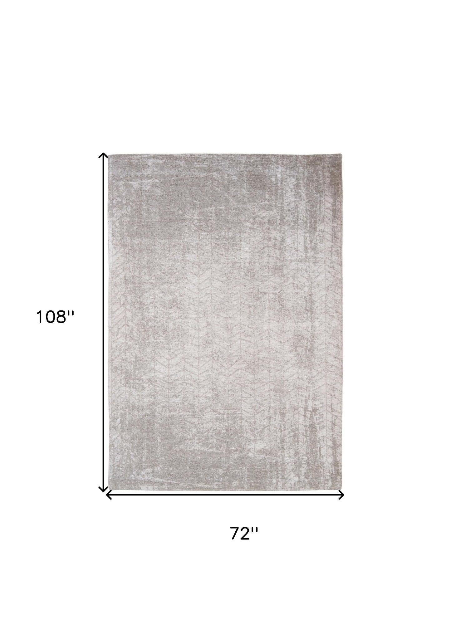 7' x 9' Gray and White Chevron Non Skid Area Rug