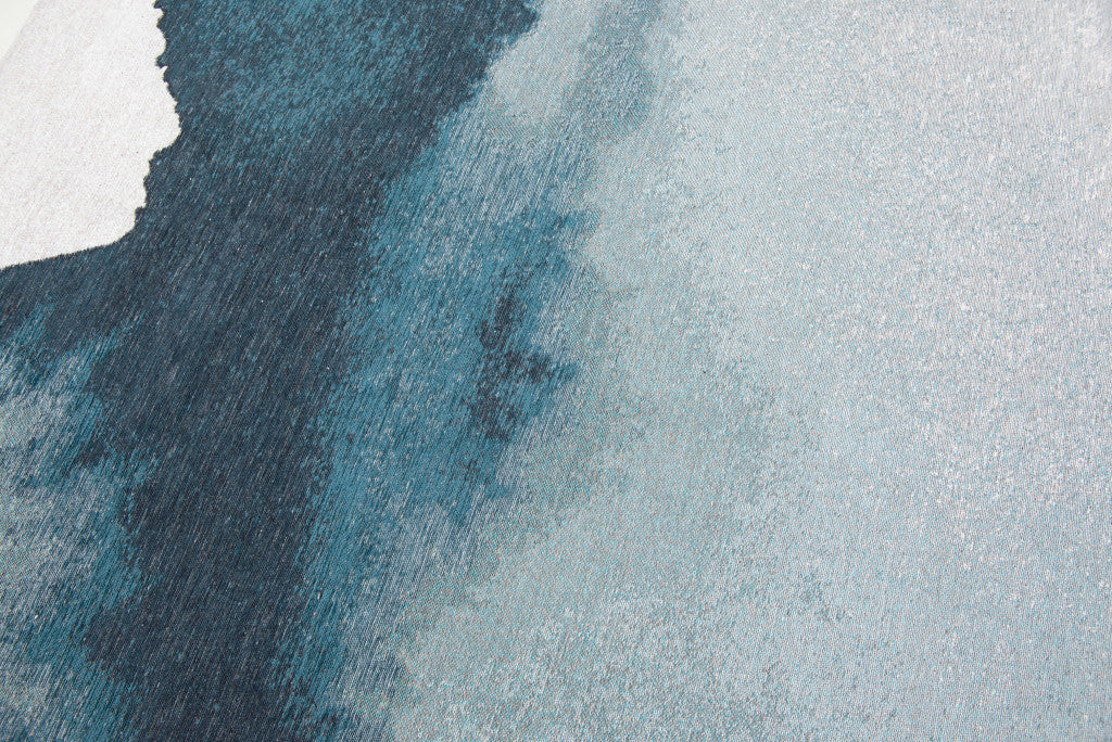 7' x 9' Blue and Gray Abstract Non Skid Area Rug