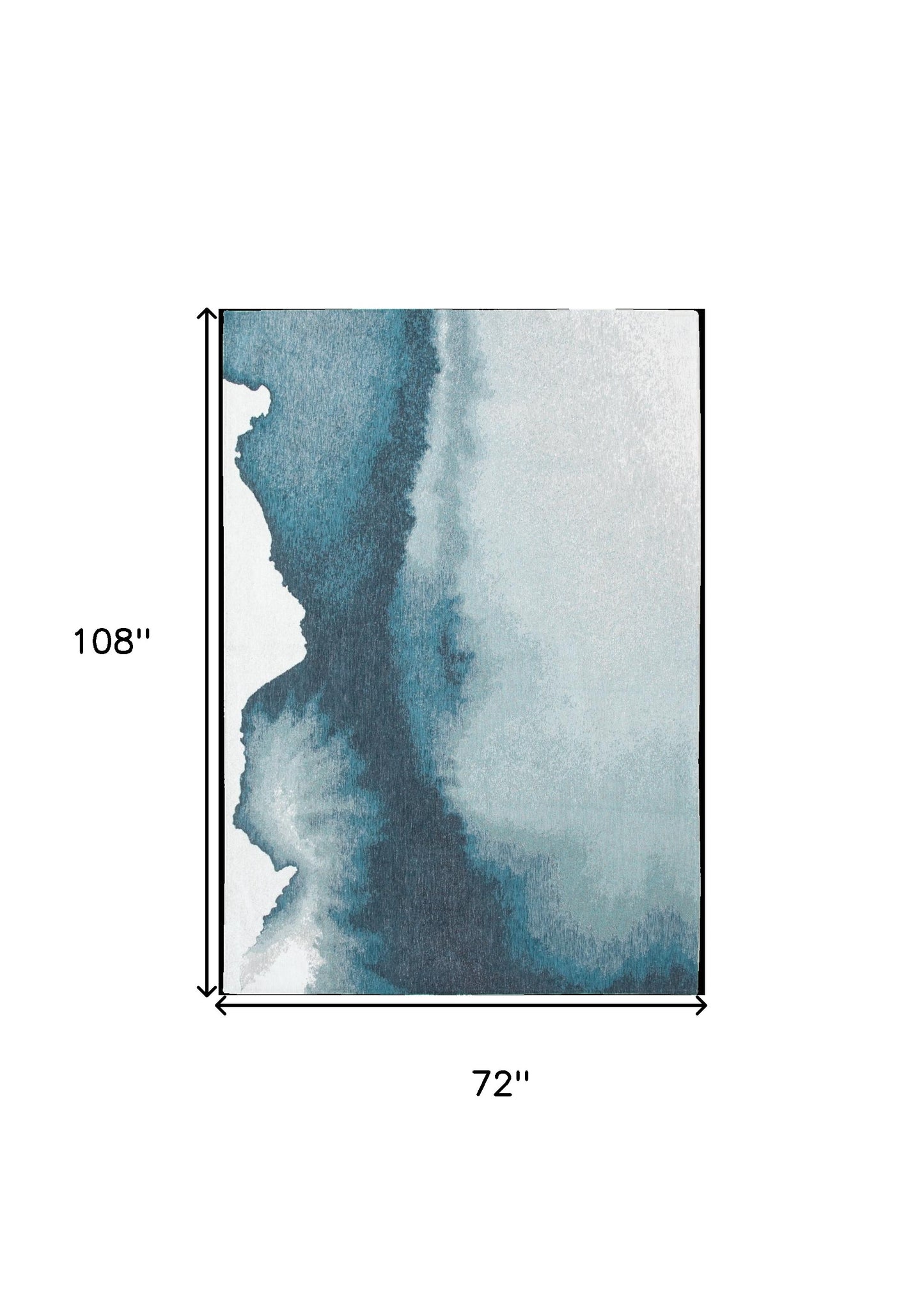 7' x 9' Blue and Gray Abstract Non Skid Area Rug