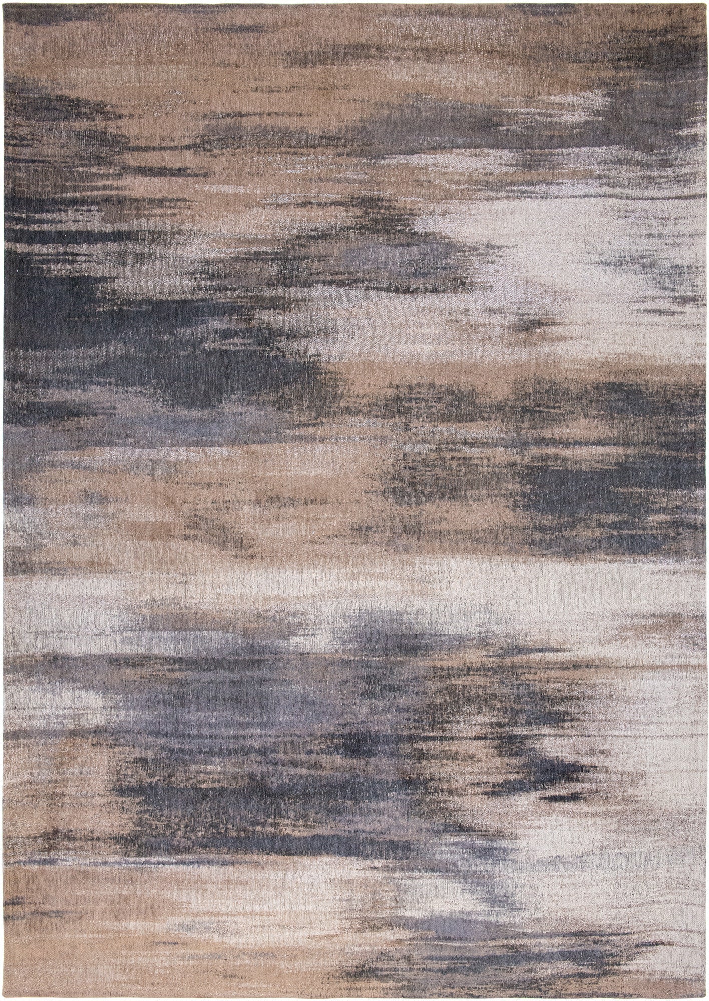 3' X 5' Gray and Beige Abstract Non Skid Area Rug