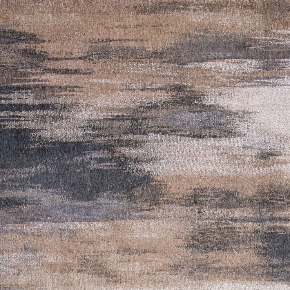 3' X 5' Gray and Beige Abstract Non Skid Area Rug