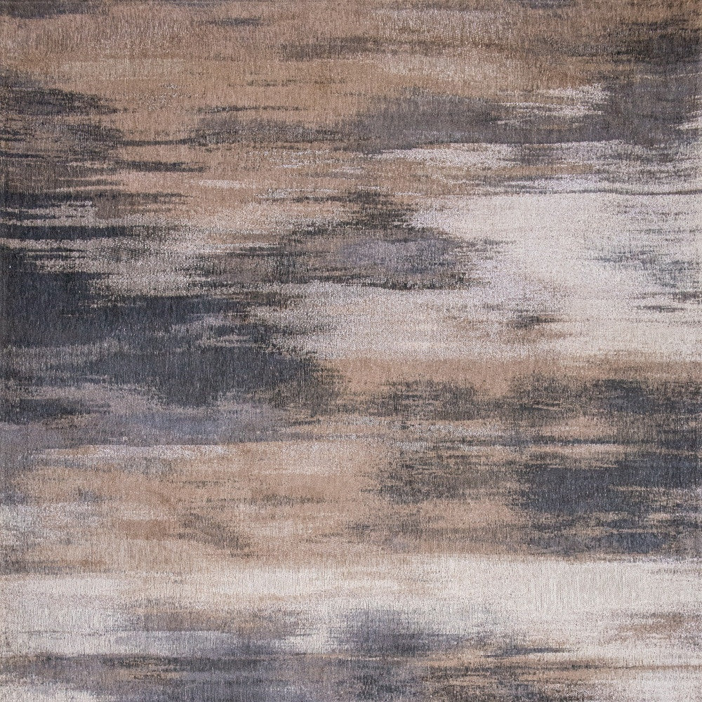 3' X 5' Gray and Beige Abstract Non Skid Area Rug