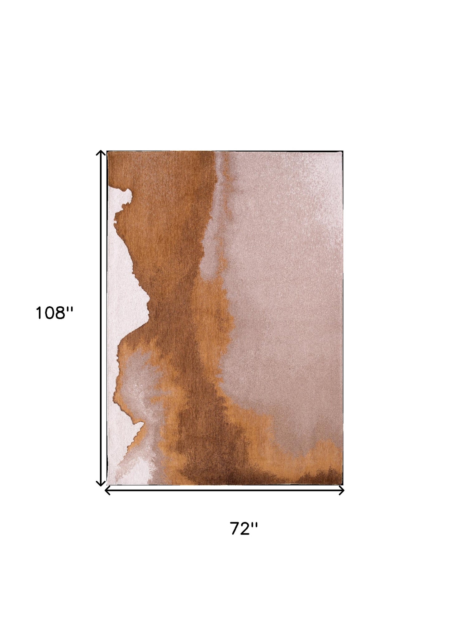 7' x 9' Yellow and Brown Abstract Non Skid Area Rug