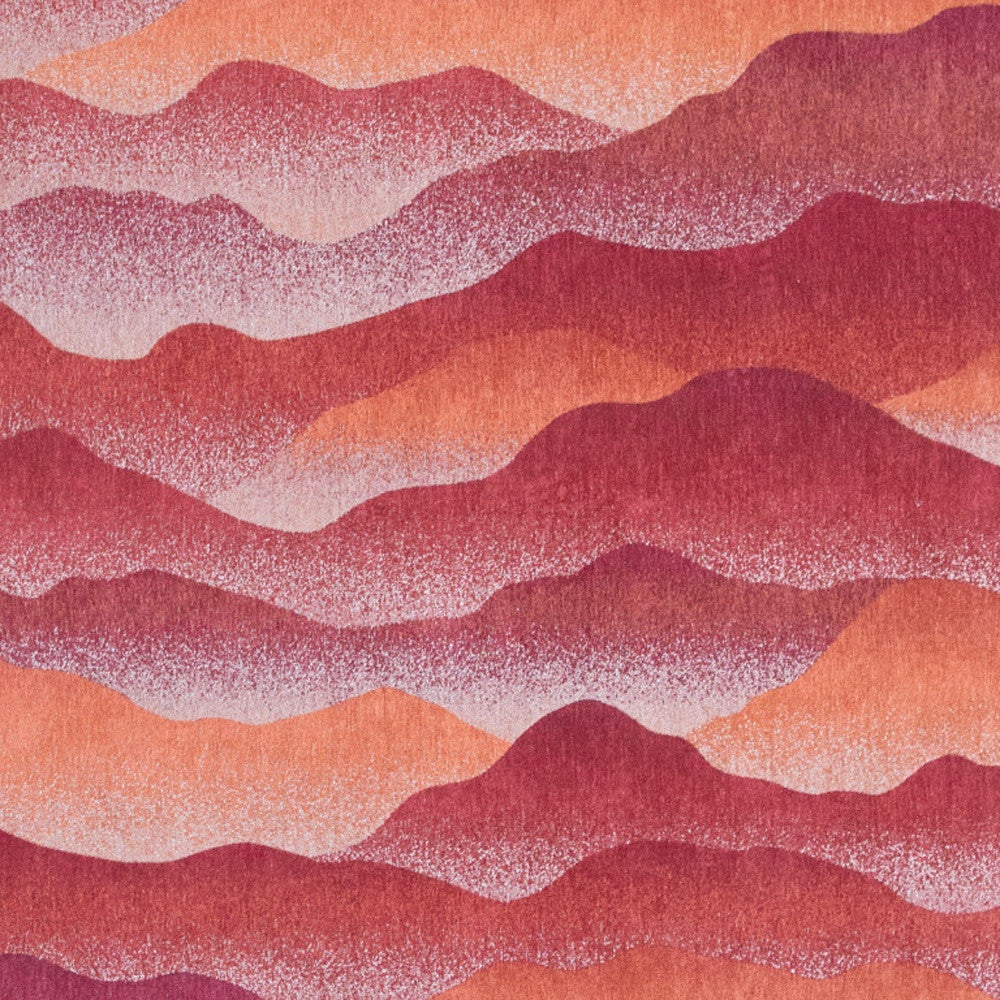9' X 13' Red Orange Abstract Non Skid Area Rug