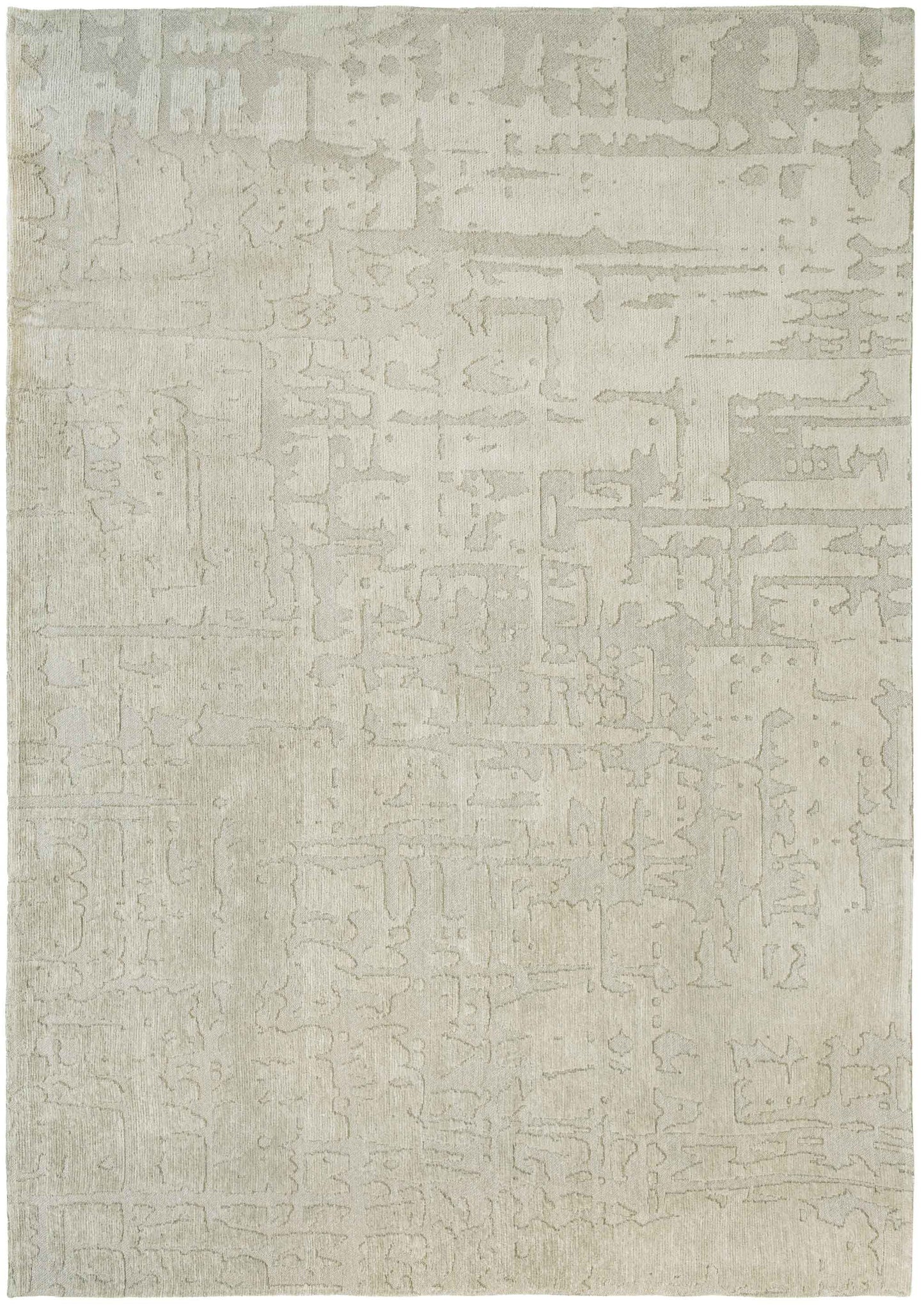 10' Gray and Beige Abstract Non Skid Area Rug