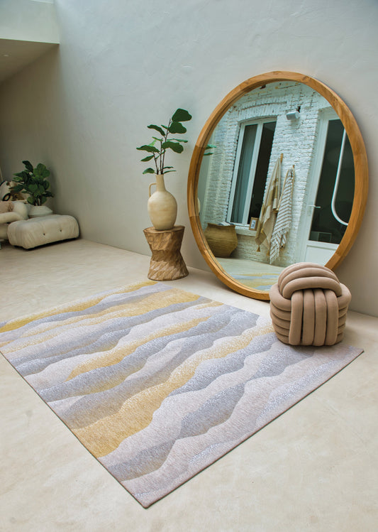 7' x 9' Gray and Brown Abstract Non Skid Area Rug