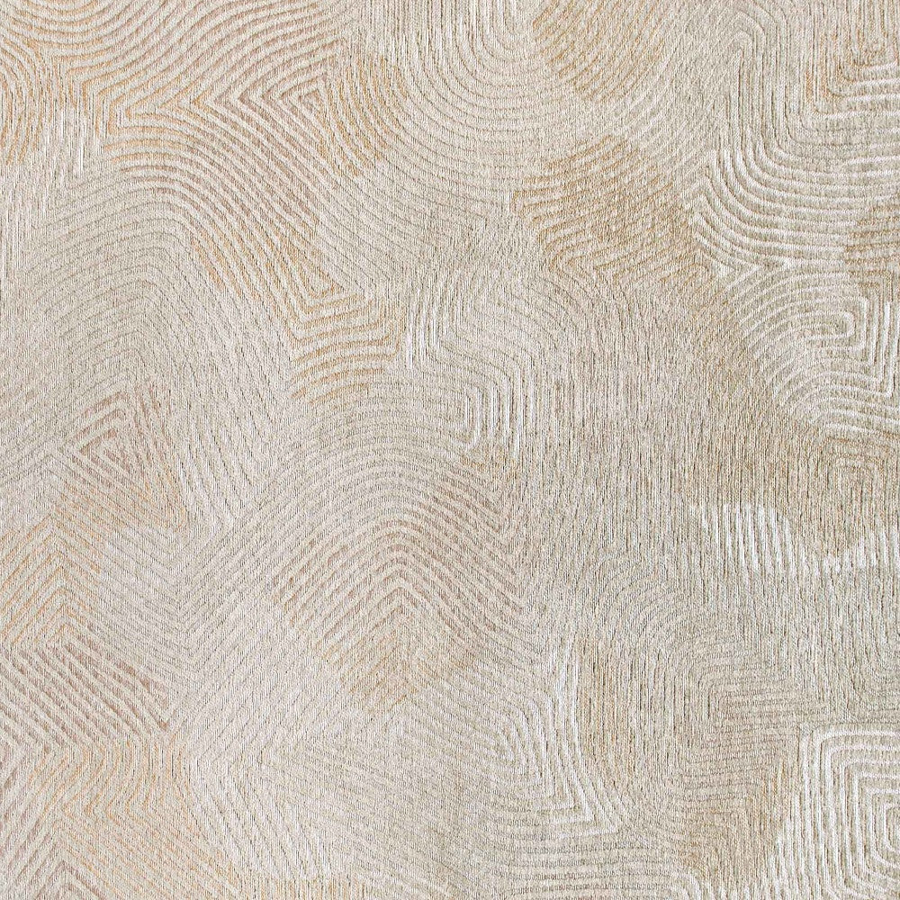 8' x 11' Beige and White Abstract Non Skid Area Rug