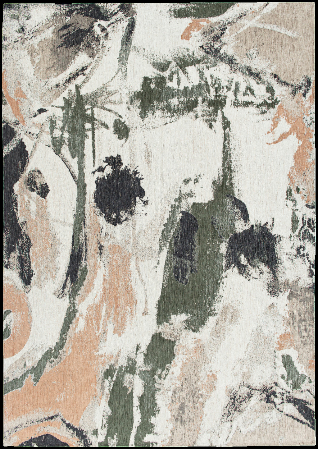 6' X 8' Gray and Orange Abstract Non Skid Area Rug