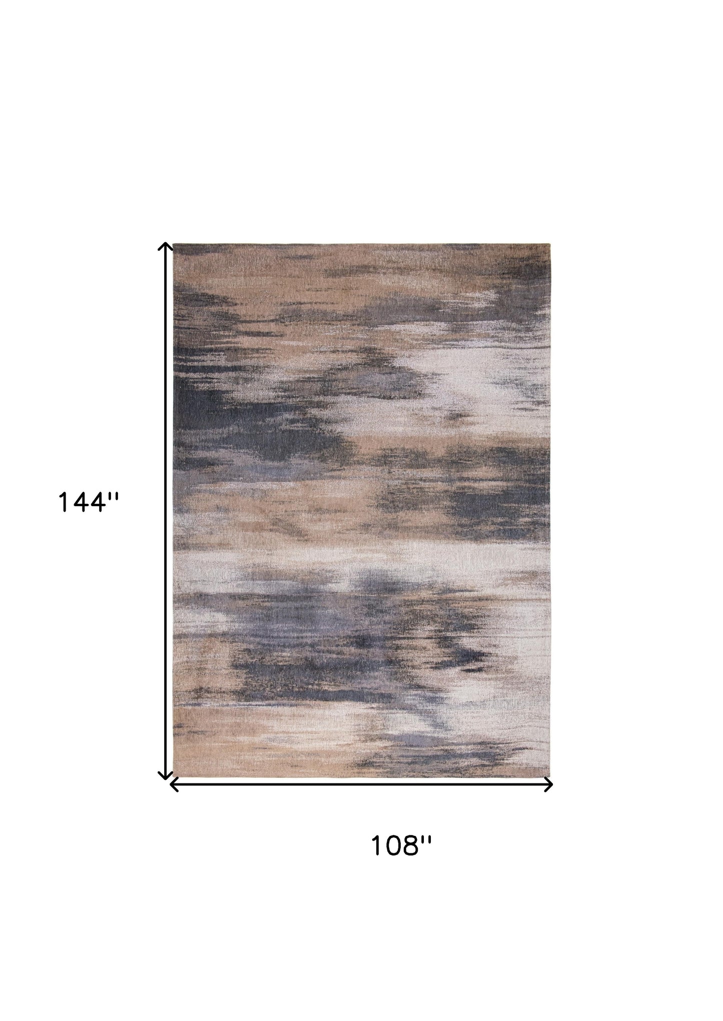 9' X 13' Gray and Beige Abstract Non Skid Area Rug