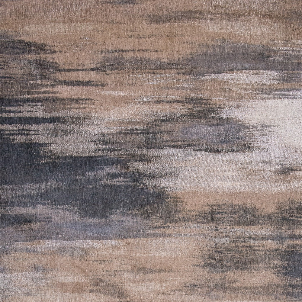 9' X 13' Gray and Beige Abstract Non Skid Area Rug