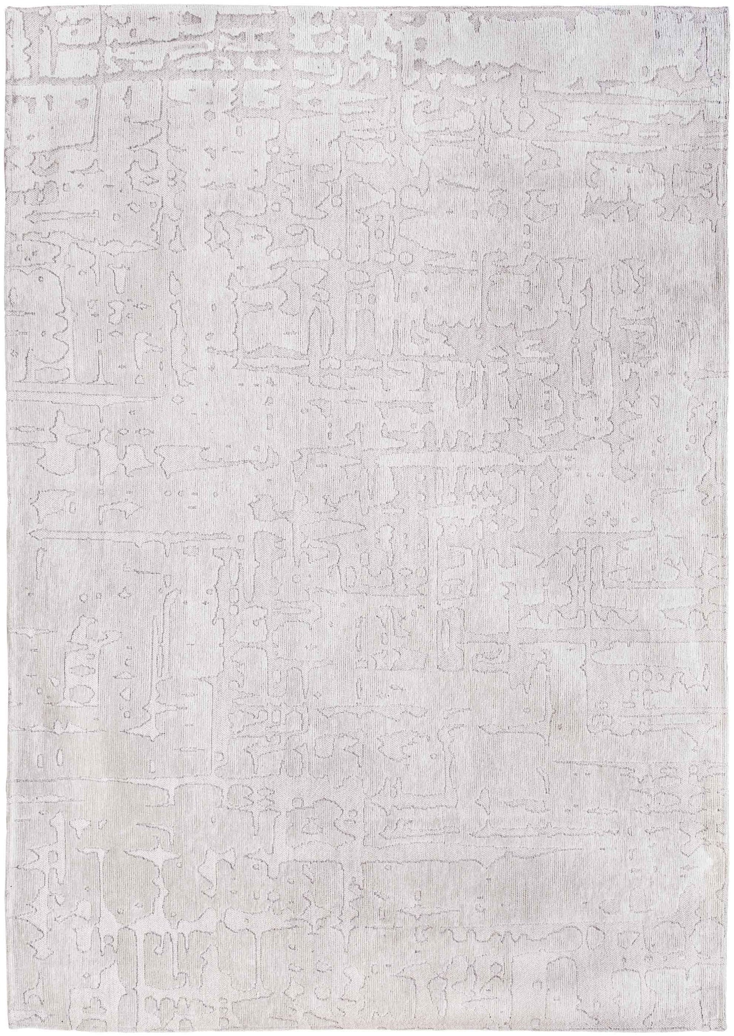 10' White Abstract Non Skid Area Rug