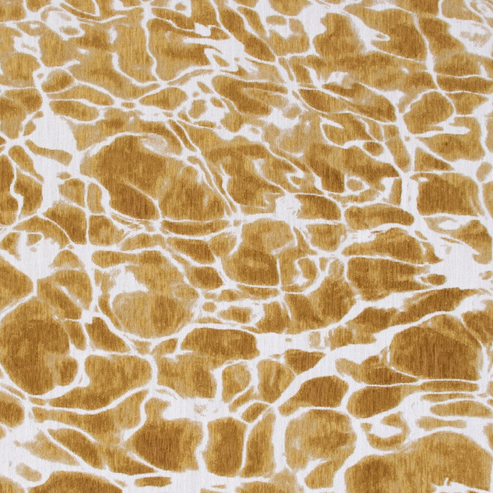 6' X 8' Yellow and Brown Abstract Non Skid Area Rug