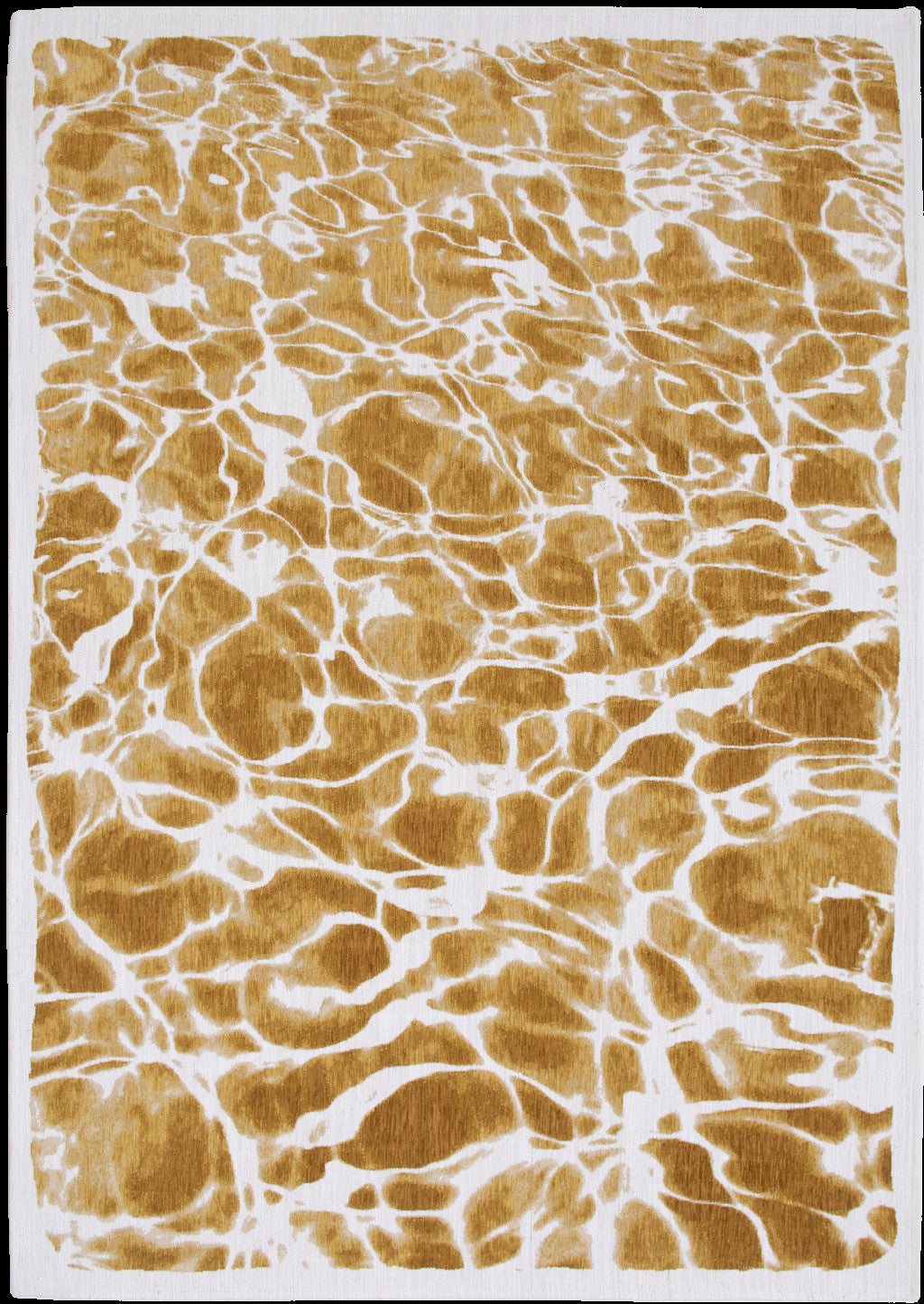 6' X 8' Yellow and Brown Abstract Non Skid Area Rug