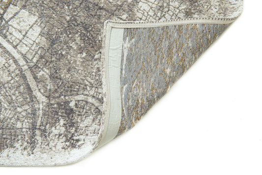 8' x 11' Gray and White Abstract Non Skid Area Rug