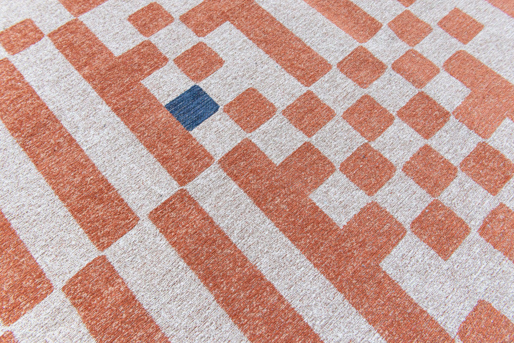 7' x 9' Blue and Red Geometric Non Skid Area Rug