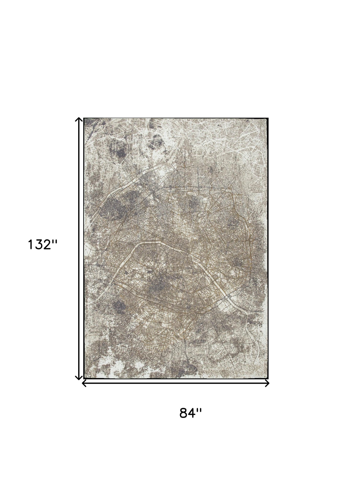 8' x 11' Gray and White Abstract Non Skid Area Rug