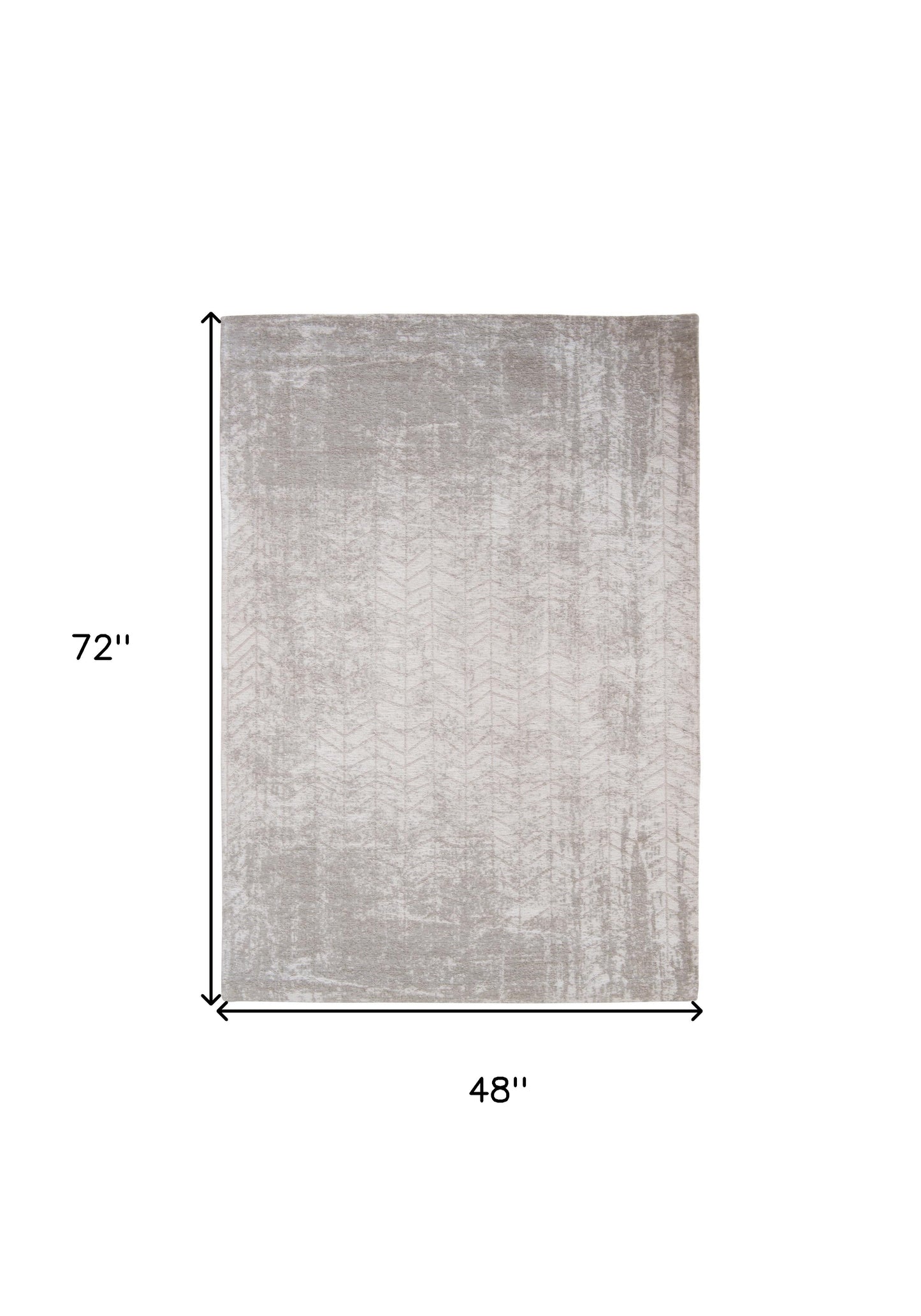 5' x 7' Gray and White Chevron Non Skid Area Rug