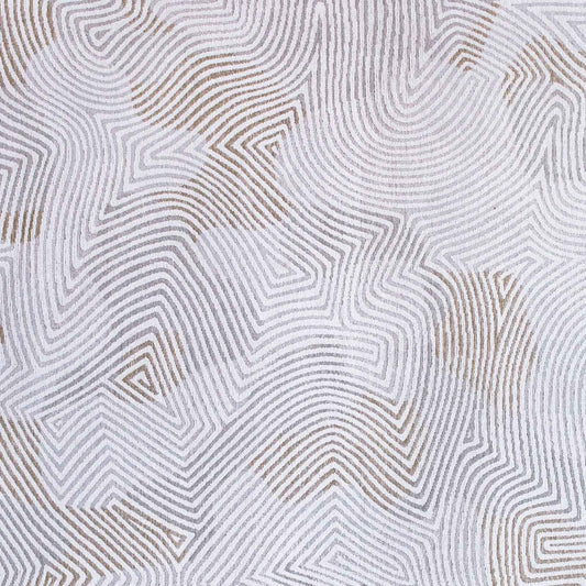 8' x 11' White Abstract Non Skid Area Rug