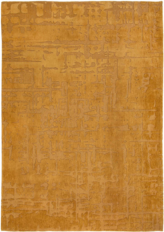 8' x 11' Yellow Abstract Non Skid Area Rug