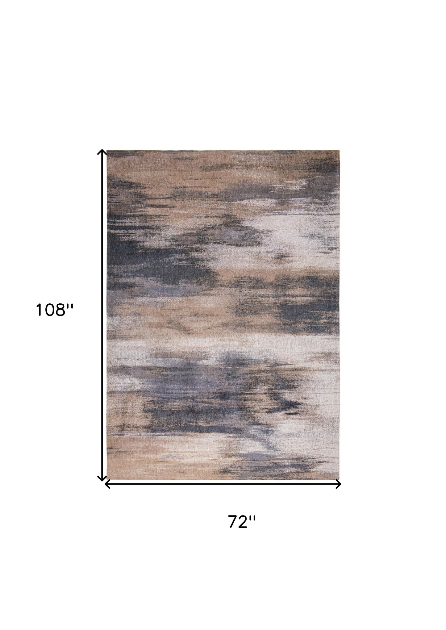 7' x 9' Gray and Beige Abstract Non Skid Area Rug