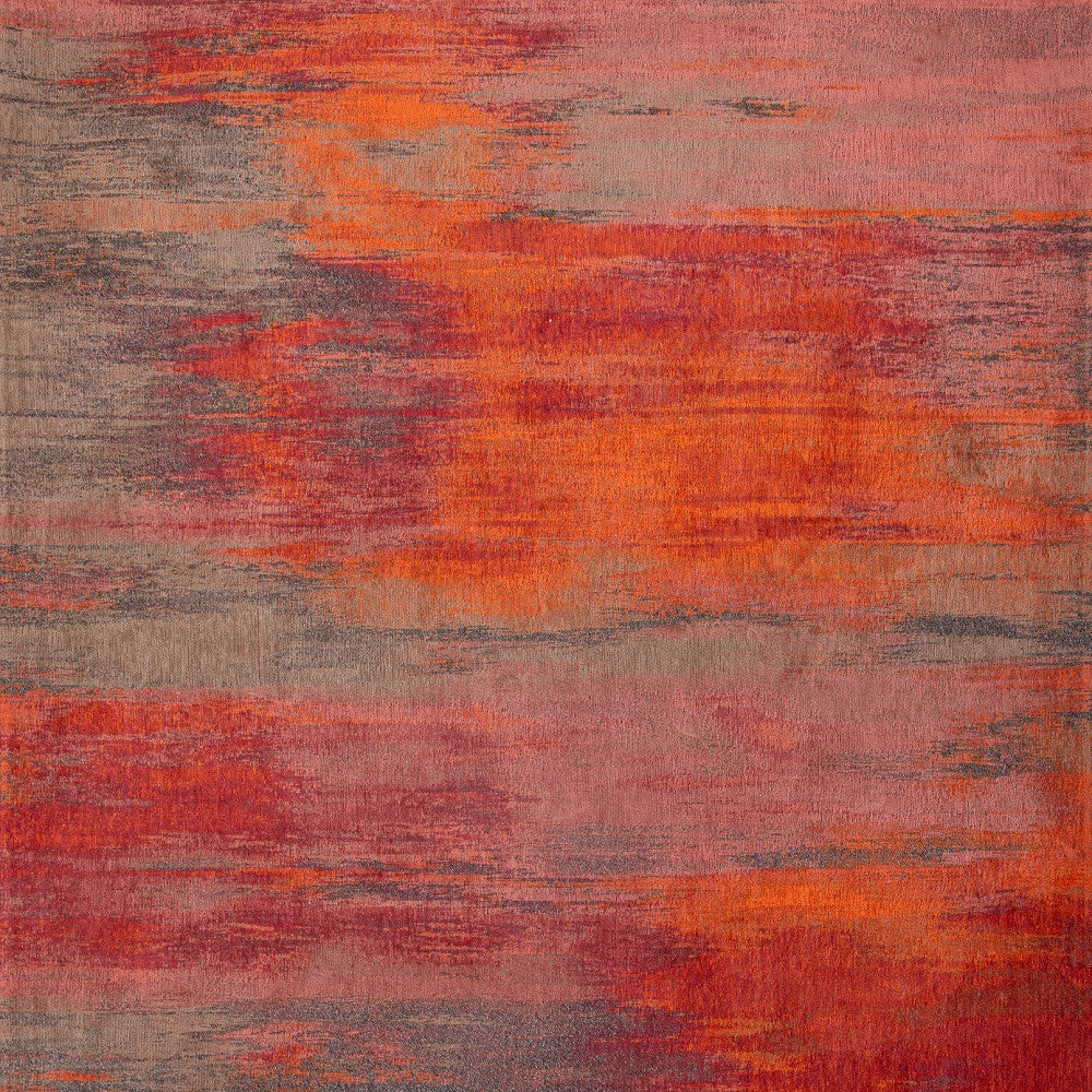 5' x 7' Red and Gray Abstract Non Skid Area Rug