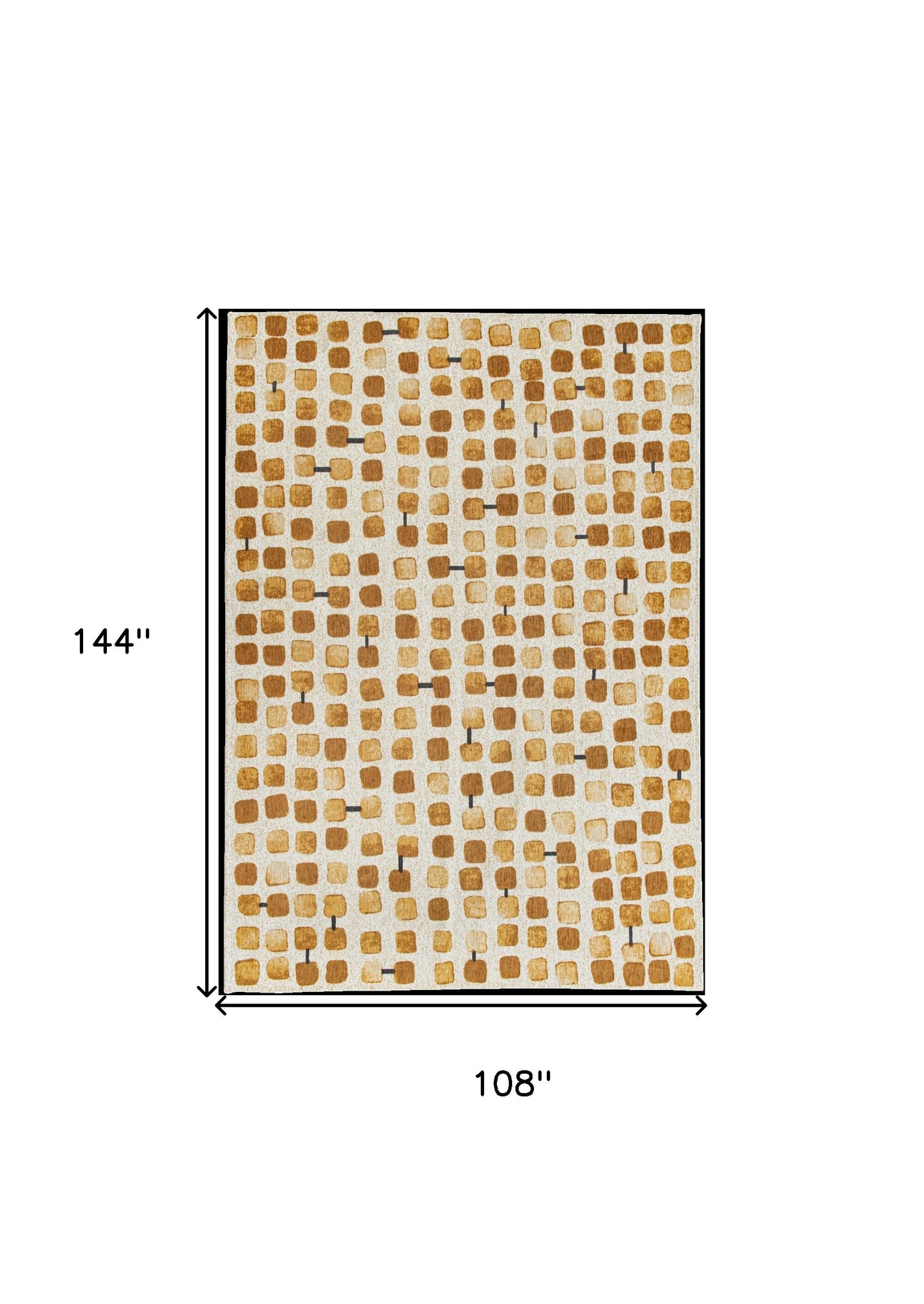 9' X 13' Brown and Beige Geometric Non Skid Area Rug