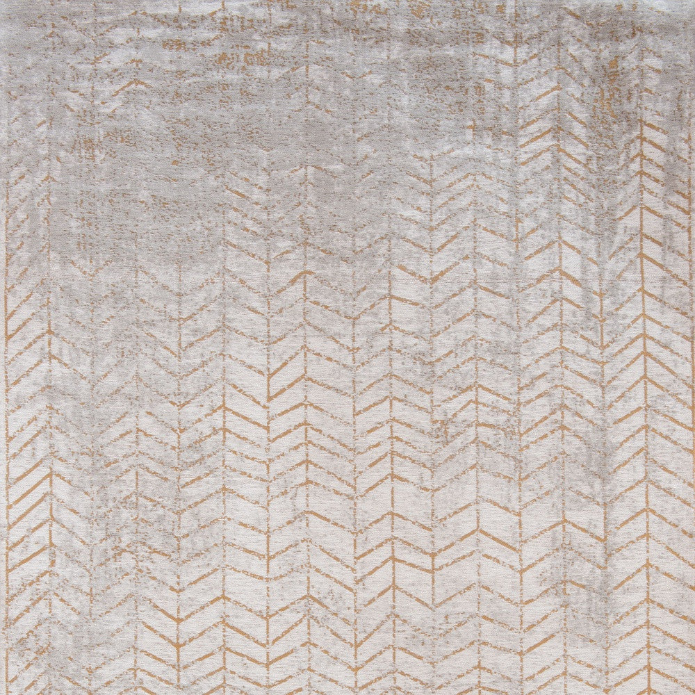 10' Gray and Yellow Chevron Non Skid Area Rug